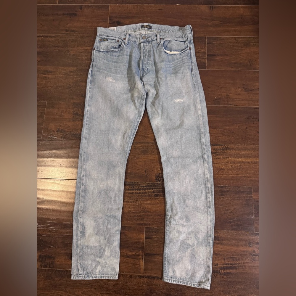 Polo Ralph Lauren Sullivan Slim Jeans Light Wash Denim Mens 33x32